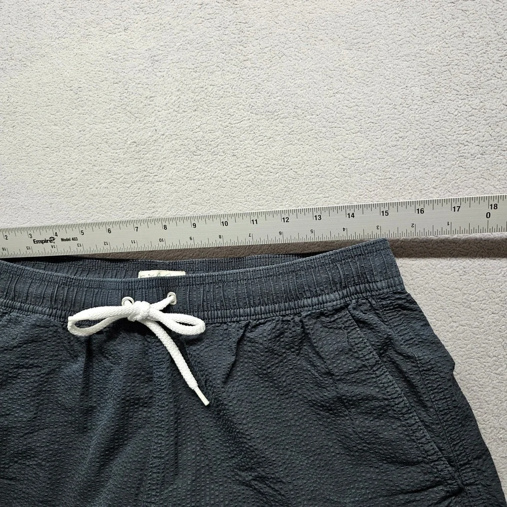 J.Crew Seersucker Swim Trunks Mens M Navy Blue Original Swimwear Shorts 6in